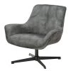 Ars manufacti Fauteuil relax Beloha - Velours / Métal - Gris vintage / Noir