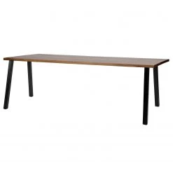 Red Living Table Deven - Pin massif / Acier - Pin / Noir