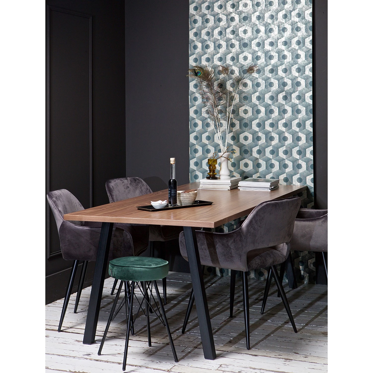 Red Living Table Deven - Pin massif / Acier - Pin / Noir 2 Red Living Table Deven - Pin massif / Acier - Pin / Noir – Image 2