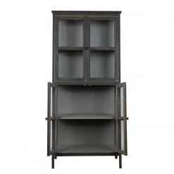 Red Living Vitrine Egelev - Pin massif - Noir vieilli -Meubles de salle à manger Soldes Magasin 1000275620 210630 12464400070 DETAILS P000000001000275620