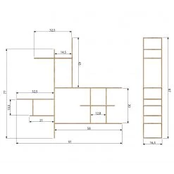Red Living Étagère murale Zeist - Métal - Doré vieilli -Meubles de salle à manger Soldes Magasin 1000275647 210630 12471200204 SKETCH DETAILS P000000001000275647 sketch
