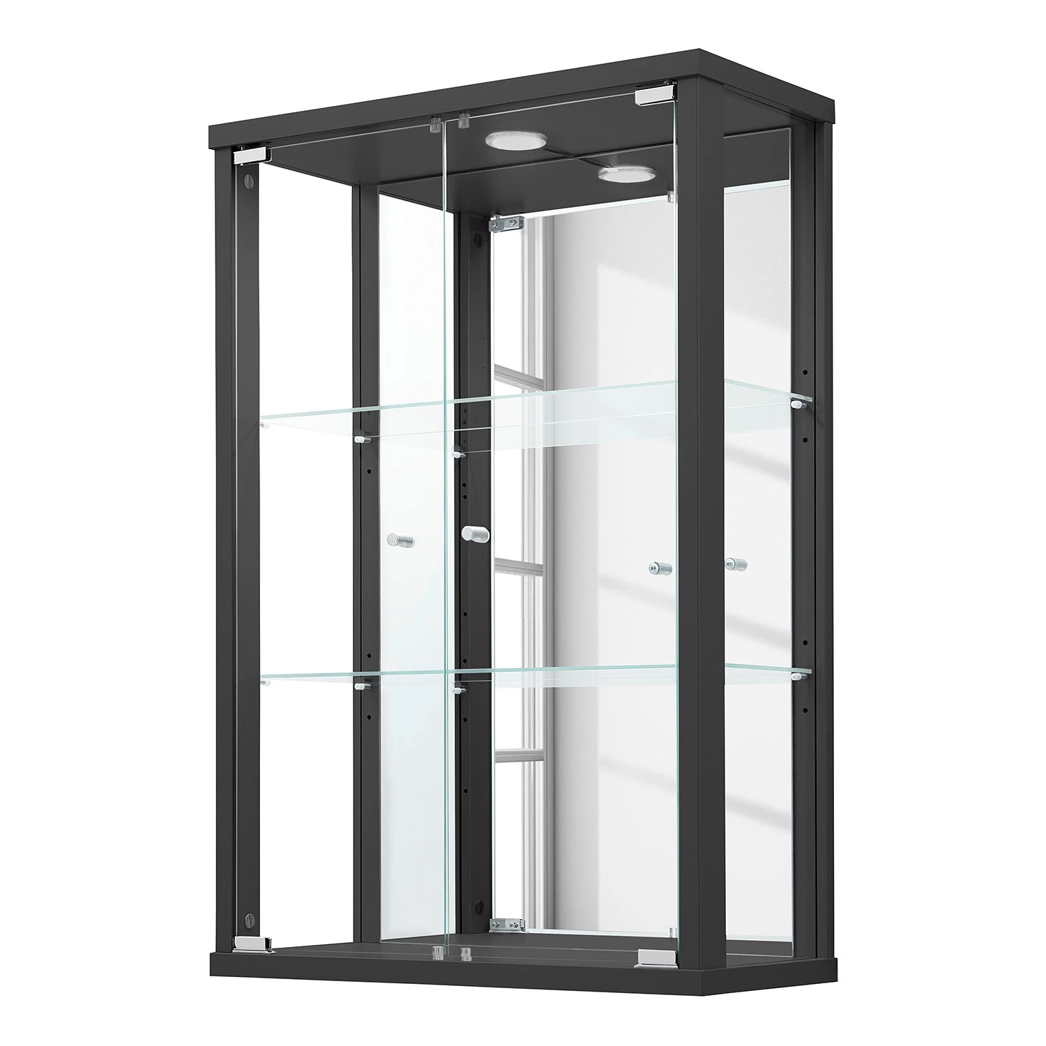 Fredriks Vitrine murale Exhibit II - Avec éclairage - Noir 1 Fredriks Vitrine murale Exhibit II - Avec éclairage - Noir