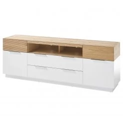 Norrwood Enfilade Akaa I - Placage en bois véritable - Chêne / Blanc
