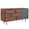 Ars manufacti Buffet Envo - Acacia massif / Placage en pierre - Acacia / Ardoise