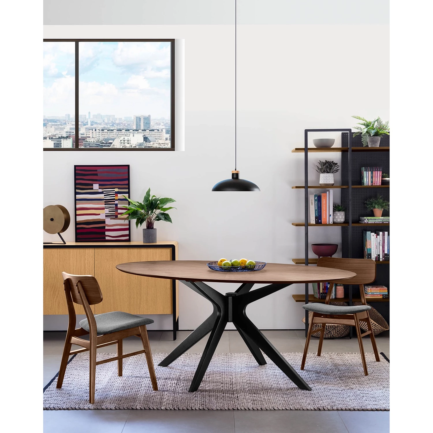 Mørteens Table Amalie - Imitation noyer / Noir 2 Mørteens Table Amalie - Imitation noyer / Noir – Image 2