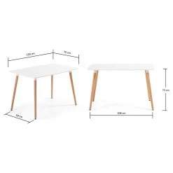 Mørteens Table Algona - Blanc / Imitation chêne -Meubles de salle à manger Soldes Magasin 1000276556 210629 15001600144 SKETCH DETAILS P000000001000276556 sketch