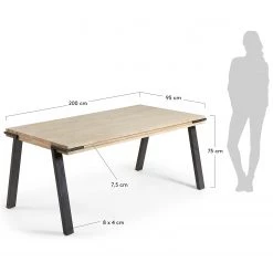 Mørteens Table Aston - Acacia massif / Acier - Acacia / Noir -Meubles de salle à manger Soldes Magasin 1000276557 210629 15001600149 SKETCH DETAILS P000000001000276557 sketch