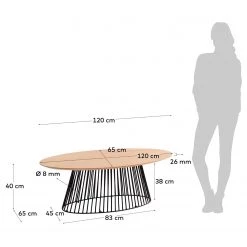 Norrwood Table Kooskia II - Manguier massif / Fer - Manguier massif / Noir -Meubles de salle à manger Soldes Magasin 1000276604 210629 15002100420 SKETCH DETAILS P000000001000276604 sketch