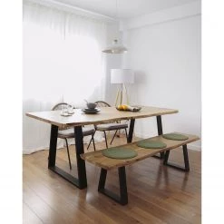 Mørteens Table Ayon - Acacia massif / Acier - Acacia / Noir -Meubles de salle à manger Soldes Magasin 1000276606 210629 15002200432 MOOD DETAILS P000000001000276606 mood