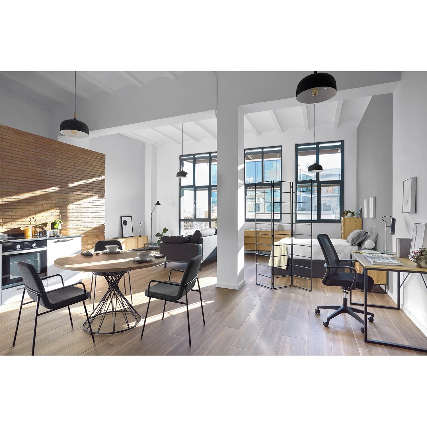 Mørteens Table Asyan - Imitation chêne / Noir 6 Mørteens Table Asyan - Imitation chêne / Noir – Image 6