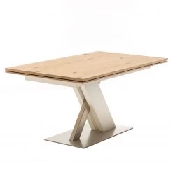 GWINNER Table ET612 - Chêne de poutre / Blanc - Largeur : 200 cm - Sans fonction