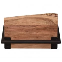 Ars manufacti Étagère murale Kaawo I - Acacia massif / Métal - Acacia / Noir - Largeur : 45 cm -Meubles de salle à manger Soldes Magasin 1000276814 220413 032 DETAILS P000000001000276814