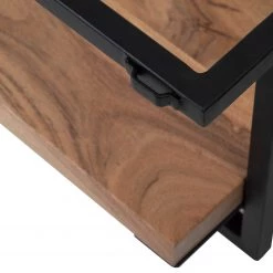 Ars manufacti Étagère murale Kaawo I - Acacia massif / Métal - Acacia / Noir - Largeur : 100 cm -Meubles de salle à manger Soldes Magasin 1000276819 220719 034 DETAILS P000000001000276819