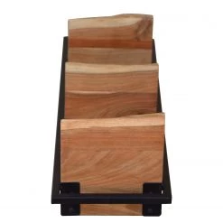 Ars manufacti Étagère murale Kaawo II - Acacia massif / Métal - Acacia / Noir - Hauteur : 100 cm -Meubles de salle à manger Soldes Magasin 1000276821 220413 033 DETAILS P000000001000276821