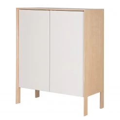 Studio Copenhagen Buffet Maayka - Partiellement en chêne massif - Blanc / Chêne clair