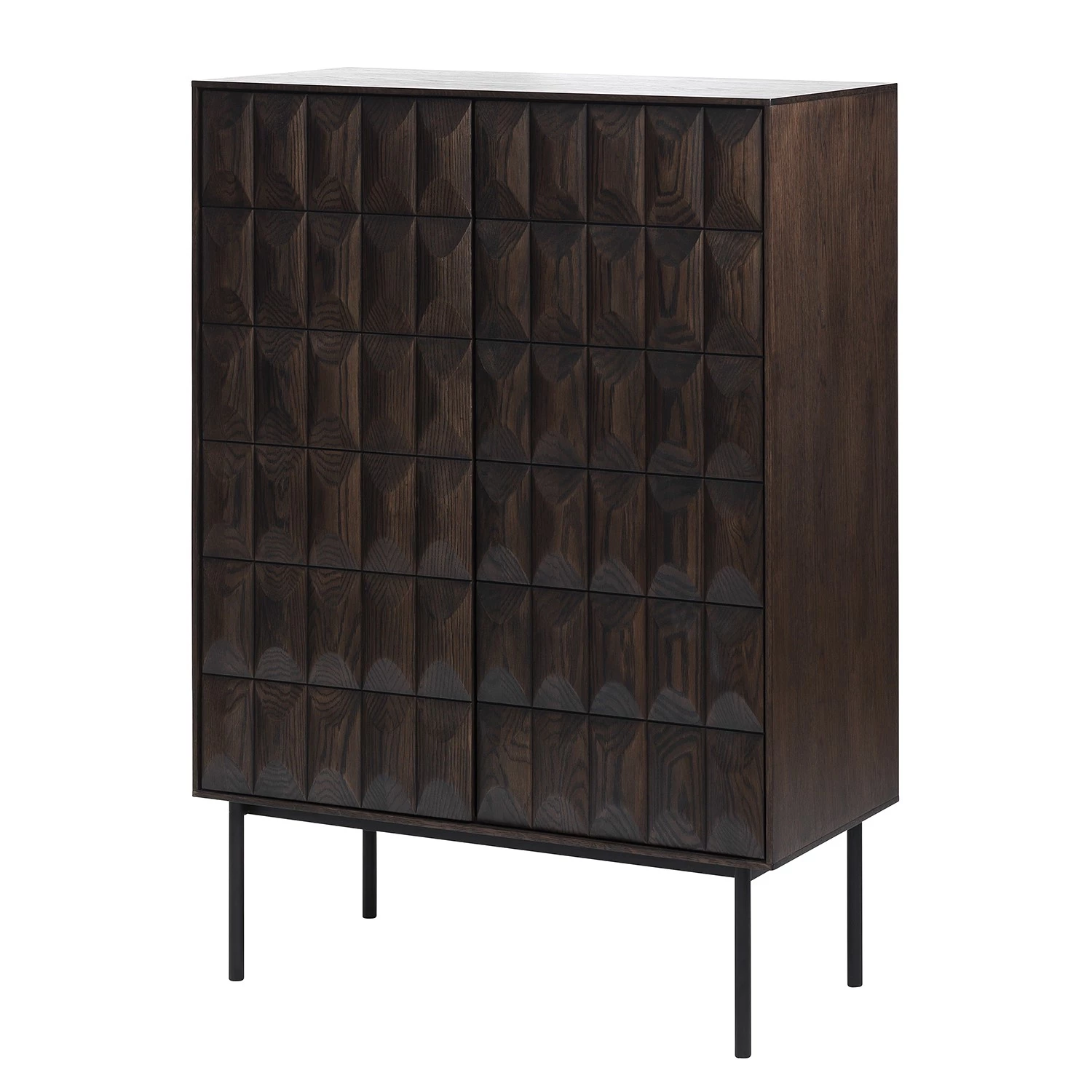 Red Living Buffet haut Limes - Chêne massif / Métal - Chêne foncé / Noir 1 Red Living Buffet haut Limes - Chêne massif / Métal - Chêne foncé / Noir