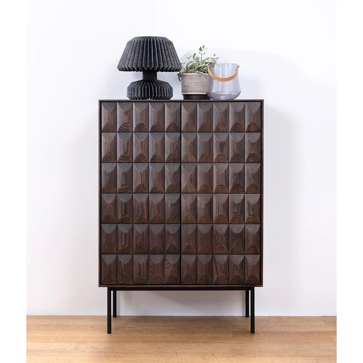 Red Living Buffet haut Limes - Chêne massif / Métal - Chêne foncé / Noir 2 Red Living Buffet haut Limes - Chêne massif / Métal - Chêne foncé / Noir – Image 2