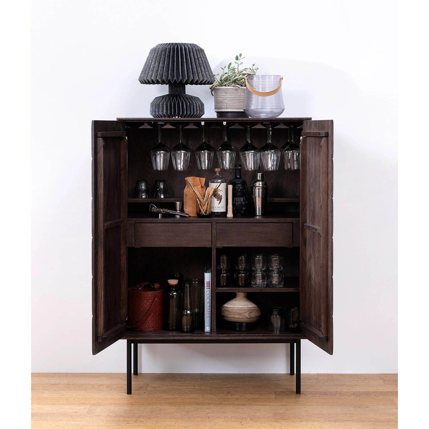 Red Living Buffet haut Limes - Chêne massif / Métal - Chêne foncé / Noir 3 Red Living Buffet haut Limes - Chêne massif / Métal - Chêne foncé / Noir – Image 3