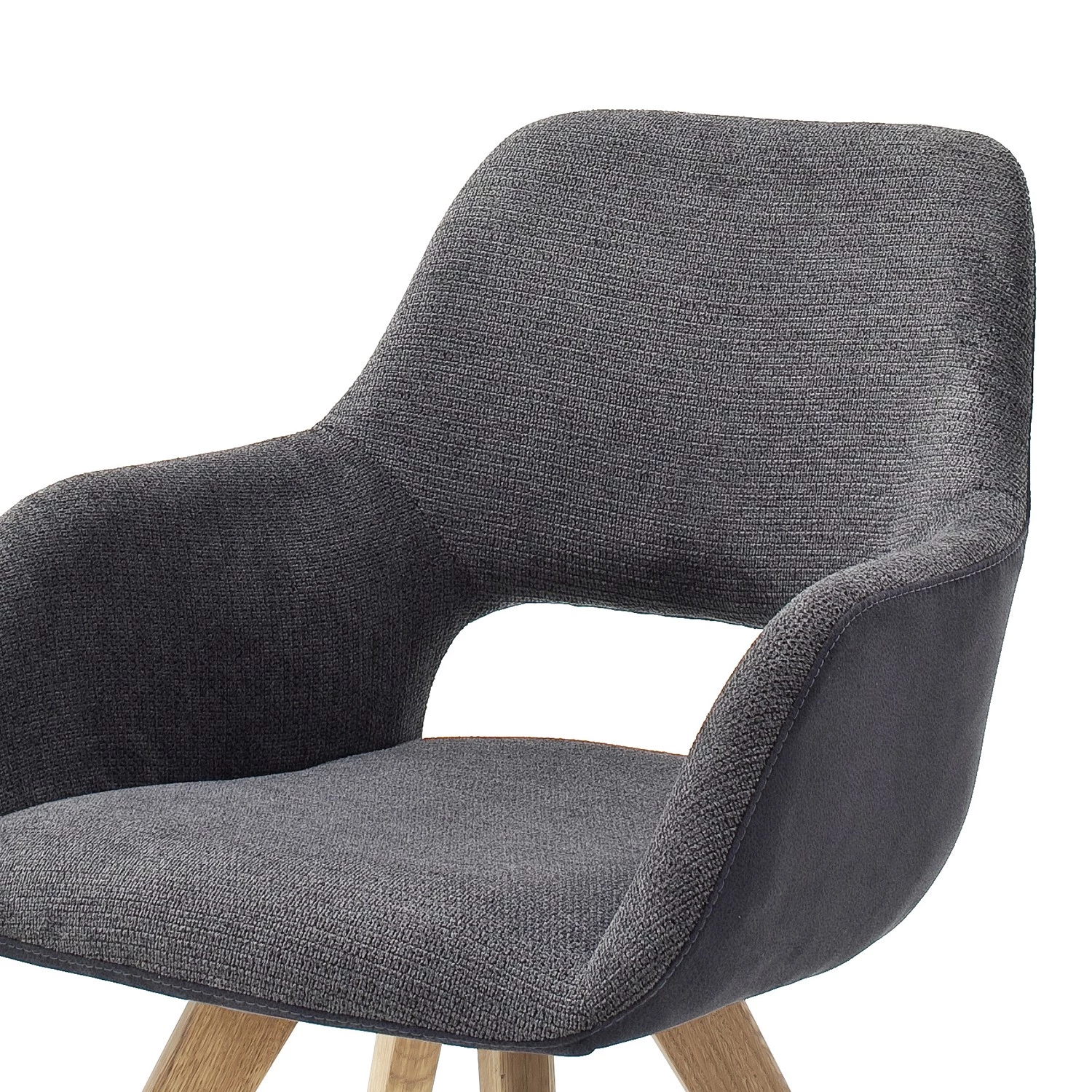 Norrwood Chaise à accoudoirs Tristan - Gris foncé 2 Norrwood Chaise à accoudoirs Tristan - Gris foncé – Image 2