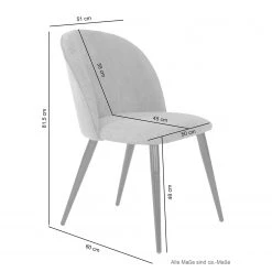Chaises capitonnées Finnea (lot de 2) - Gris -Meubles de salle à manger Soldes Magasin 1000281518 210929 094147000510 SKETCH DETAILS P000000001000281518 sketch
