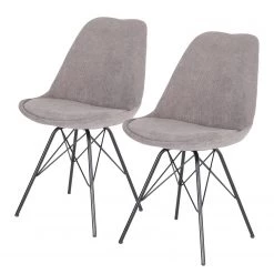 Loftscape Chaises capitonnées Flekke II (lot de 2) - gris