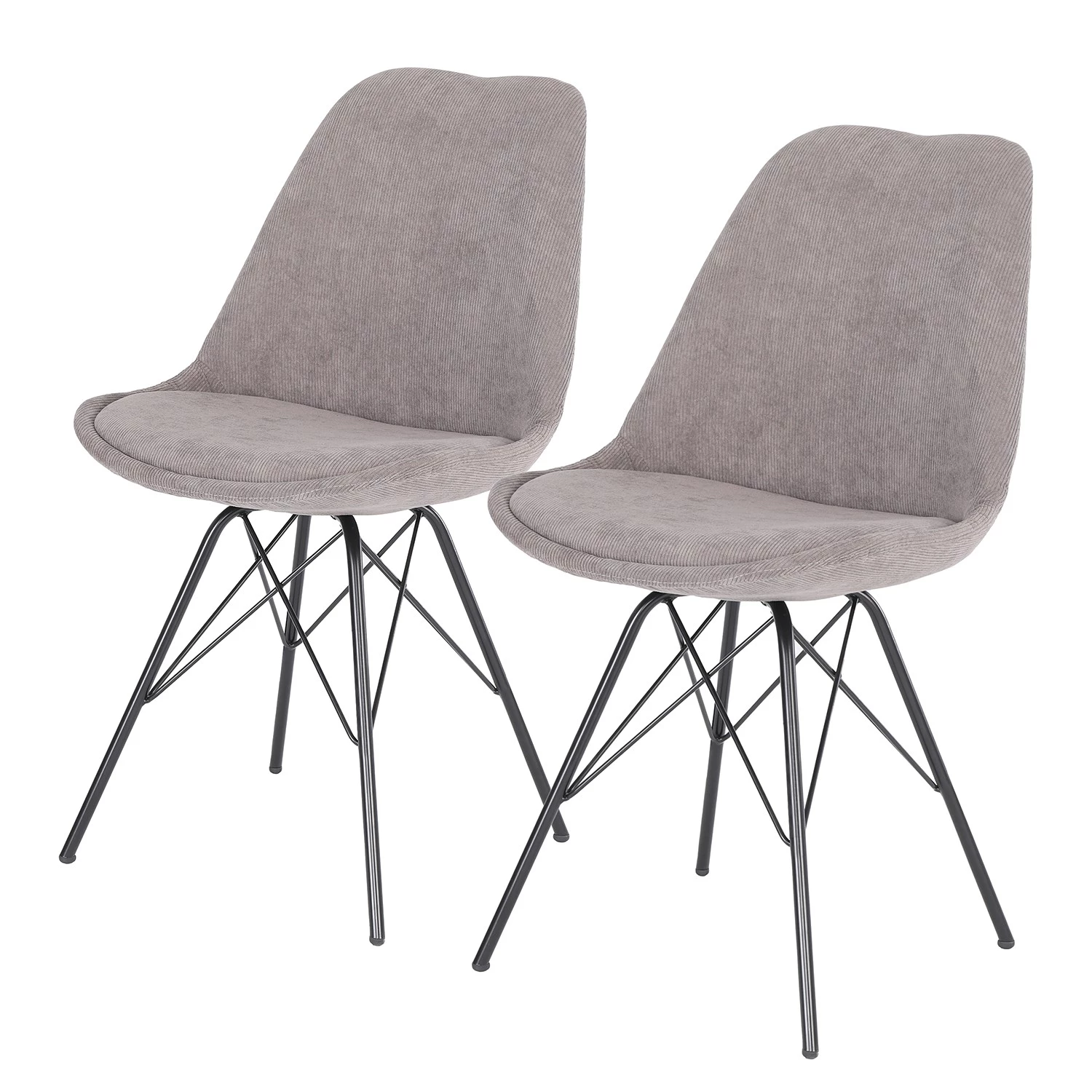 Loftscape Chaises capitonnées Flekke II (lot de 2) - gris 1 Loftscape Chaises capitonnées Flekke II (lot de 2) - gris