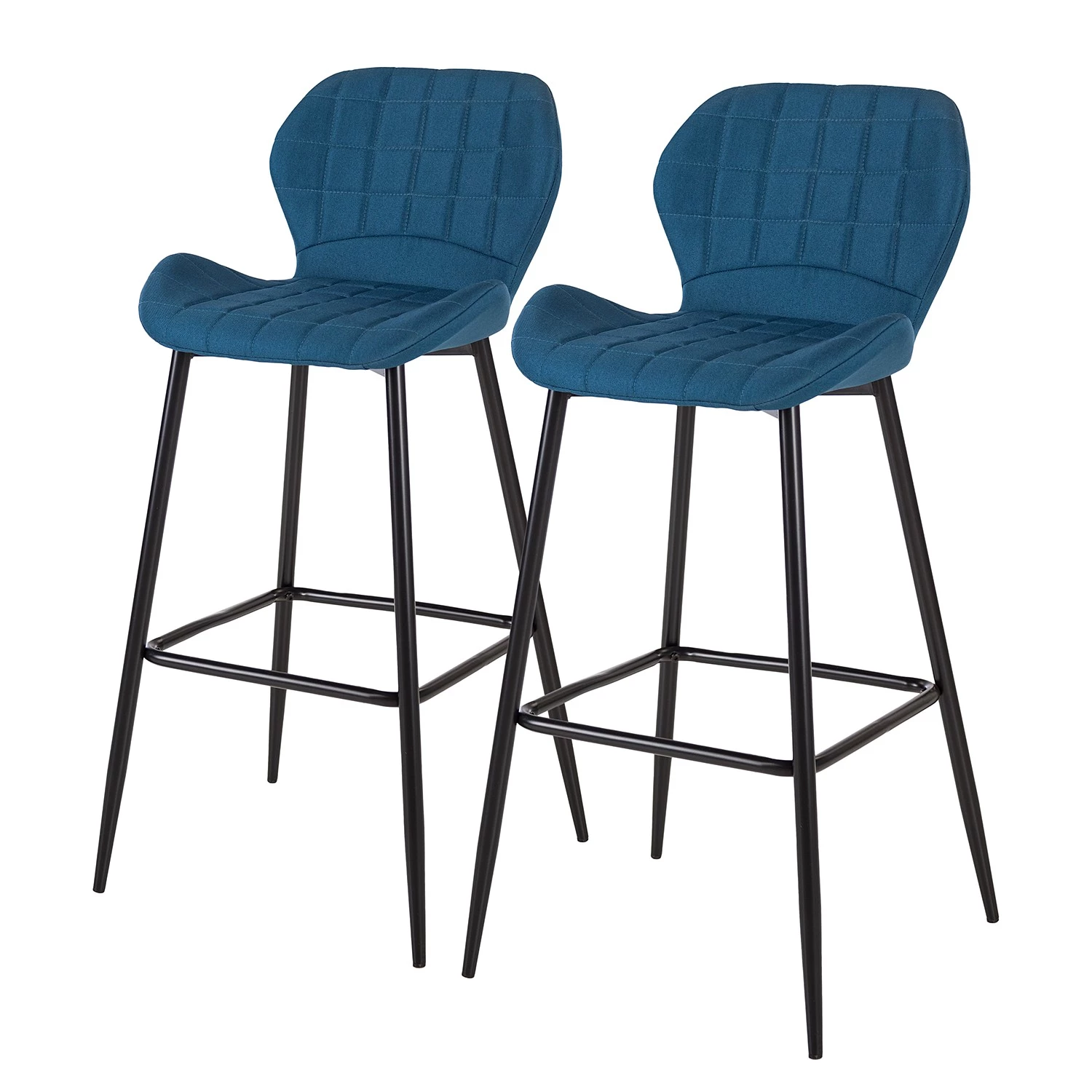 Ars manufacti Chaises de bar Fia (lot de 2) - Bleu brillant 1 Ars manufacti Chaises de bar Fia (lot de 2) - Bleu brillant