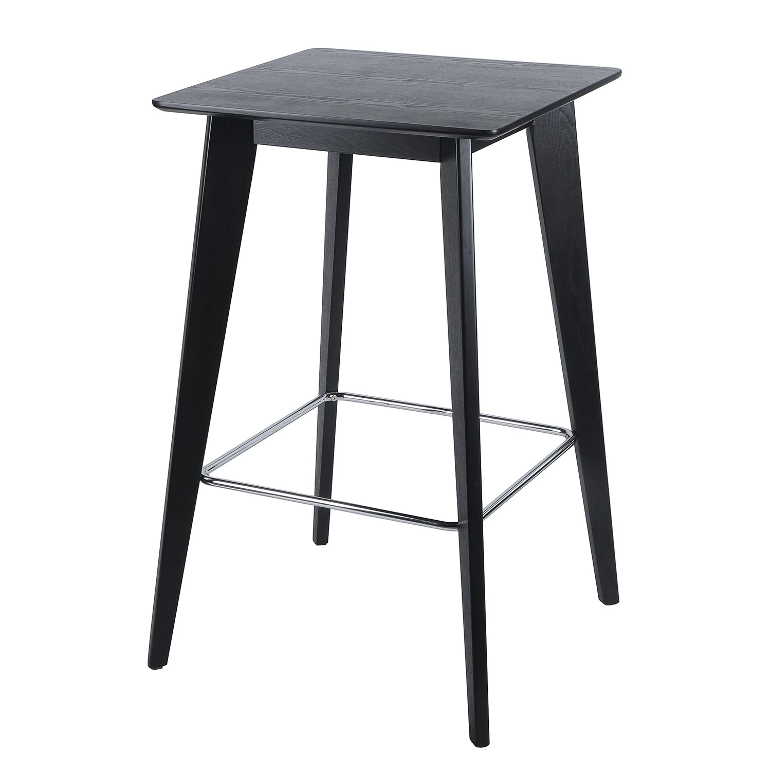 Studio Copenhagen Table haute Gilby - Partiellement en frêne massif / Acier - Noir / Chrome 1 Studio Copenhagen Table haute Gilby - Partiellement en frêne massif / Acier - Noir / Chrome