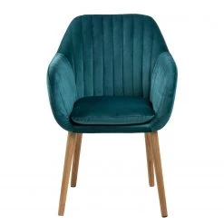 Mørteens Chaises à accoudoirs Tilanda - Tissu / Chêne massif - Velours Kemi: Pétrole - Lot de 2 -Meubles de salle à manger Soldes Magasin 1000281918 210819 09371600252 DETAILS P000000001000281918