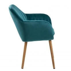 Mørteens Chaises à accoudoirs Tilanda - Tissu / Chêne massif - Velours Kemi: Pétrole - Lot de 2 -Meubles de salle à manger Soldes Magasin 1000281918 210819 09371600253 DETAILS P000000001000281918