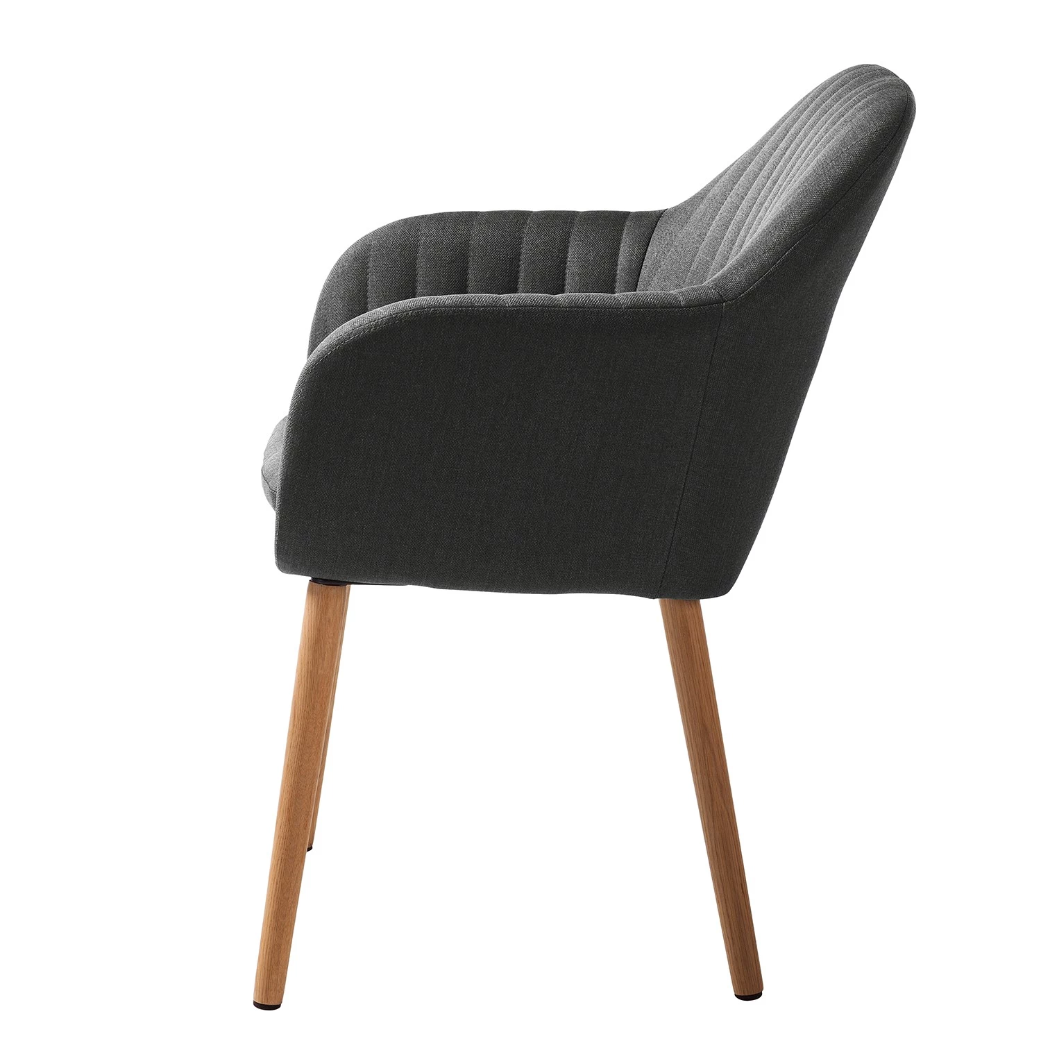 Mørteens Chaises à accoudoirs Tilanda - Tissu / Chêne massif - Tissu Cors: Gris foncé - Lot de 2 4 Mørteens Chaises à accoudoirs Tilanda - Tissu / Chêne massif - Tissu Cors: Gris foncé - Lot de 2 – Image 4