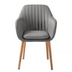 Mørteens Chaises à accoudoirs Tilanda - Tissu / Chêne massif - Tissu Cors: Granite - Lot de 2 -Meubles de salle à manger Soldes Magasin 1000281926 210819 09384400284 DETAILS P000000001000281926