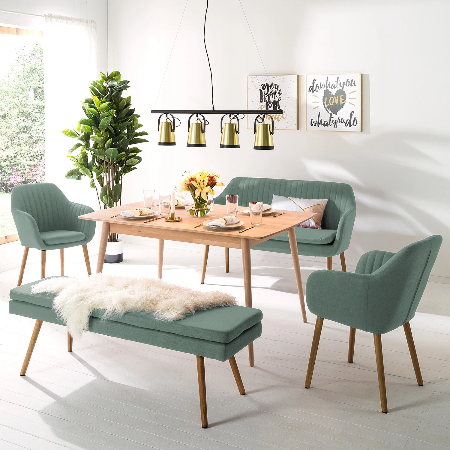 Mørteens Chaises à accoudoirs Tilanda - Tissu / Chêne massif - Tissu Cors: Gris menthe - Lot de 2 2 Mørteens Chaises à accoudoirs Tilanda - Tissu / Chêne massif - Tissu Cors: Gris menthe - Lot de 2 – Image 2