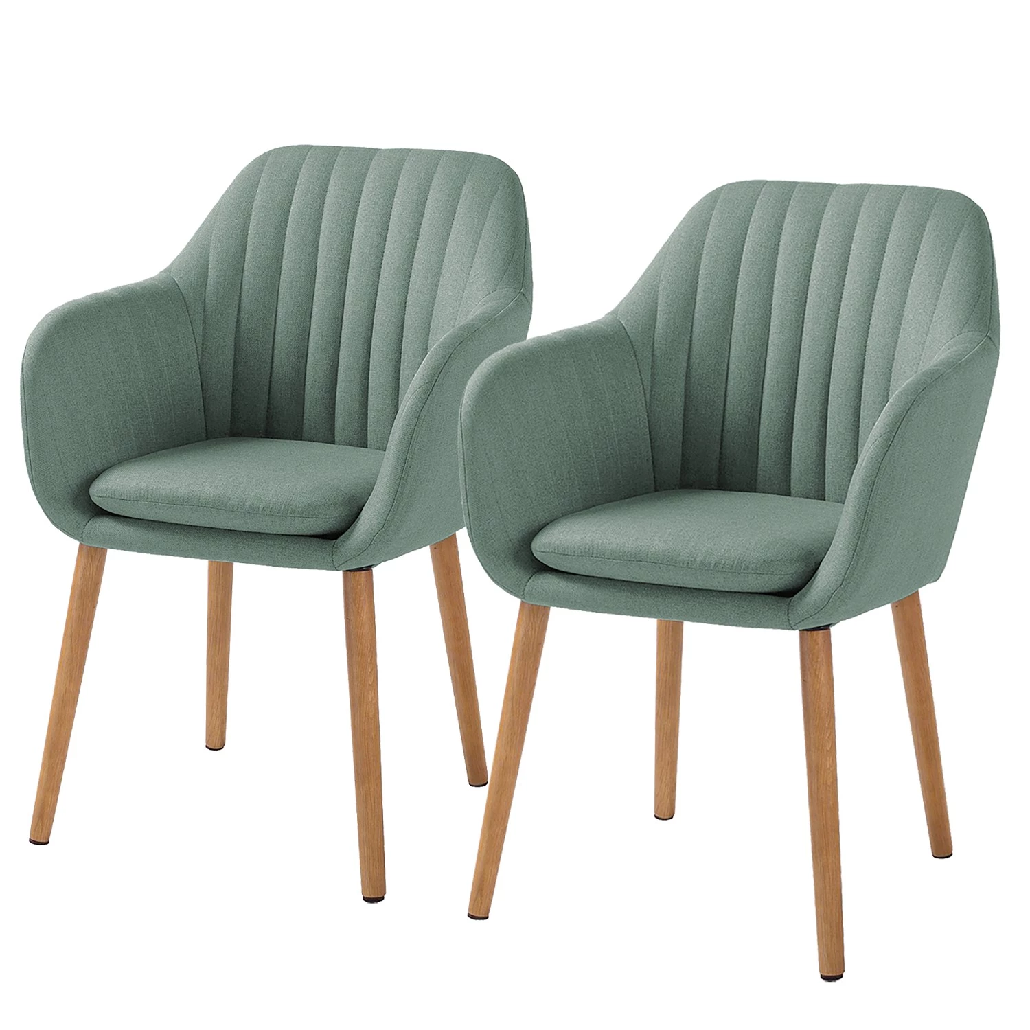 Mørteens Chaises à accoudoirs Tilanda - Tissu / Chêne massif - Tissu Cors: Gris menthe - Lot de 2 1 Mørteens Chaises à accoudoirs Tilanda - Tissu / Chêne massif - Tissu Cors: Gris menthe - Lot de 2