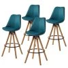 Mørteens Chaises de bar Aledas II - Bleu pétrole - Lot de 4
