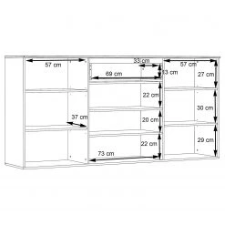Loftscape Enfilade Corey - Avec éclairage - Imitation chêne / Gris -Meubles de salle à manger Soldes Magasin 1000282740 211109 144351000549 SKETCH DETAILS P000000001000282740 sketch