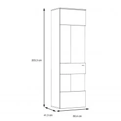Loftscape Vitrine Corey - Avec éclairage - Imitation chêne / Gris - Butoir à gauche 16 Loftscape Vitrine Corey - Avec éclairage - Imitation chêne / Gris - Butoir à gauche -Meubles de salle à manger Soldes Magasin 1000282745 211109 144354000571 SKETCH DETAILS P000000001000282745 sketch