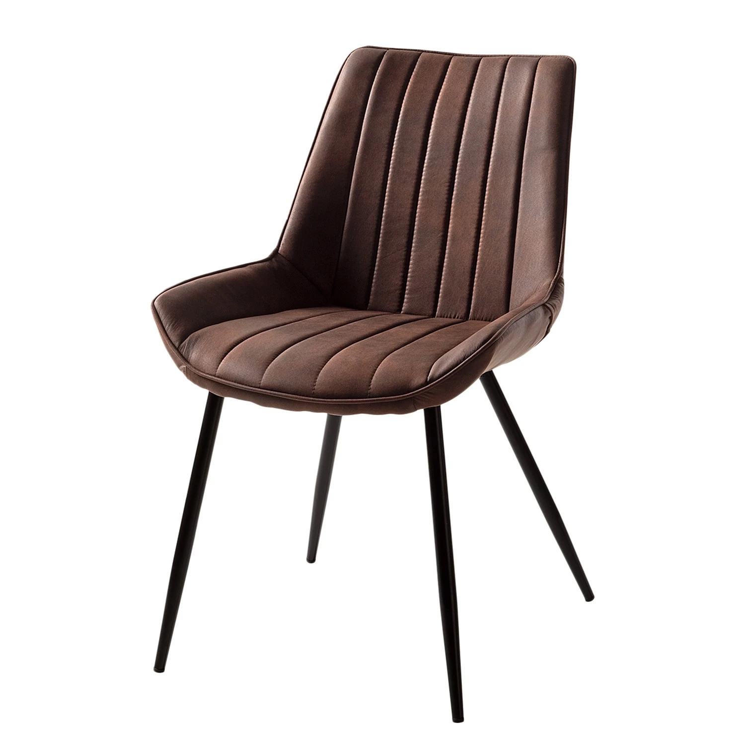 Ars manufacti Chaises capitonnées Midge (lot de 2) - Marron - Lot de 4 2 Ars manufacti Chaises capitonnées Midge (lot de 2) - Marron - Lot de 4 – Image 2
