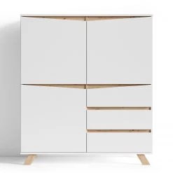 Norrwood Buffet haut Rautha - Blanc mat / Imitation chêne -Meubles de salle à manger Soldes Magasin 1000283874 210805 14244700378 DETAILS P000000001000283874