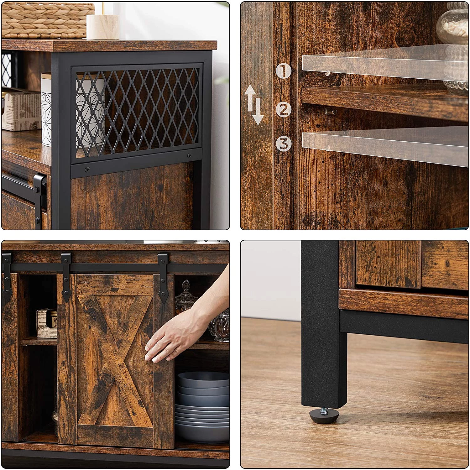 Red Living Buffet Hazlet II - Marron / Noir 6 Red Living Buffet Hazlet II - Marron / Noir – Image 6