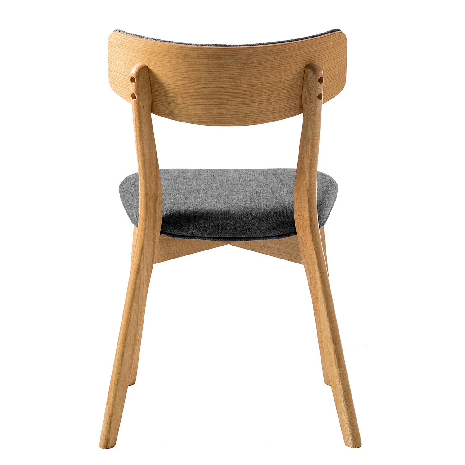 Mørteens Chaise Colson - Tissu / Hévéa massif - Gris foncé / Chêne - Lot de 4 2 Mørteens Chaise Colson - Tissu / Hévéa massif - Gris foncé / Chêne - Lot de 4 – Image 2