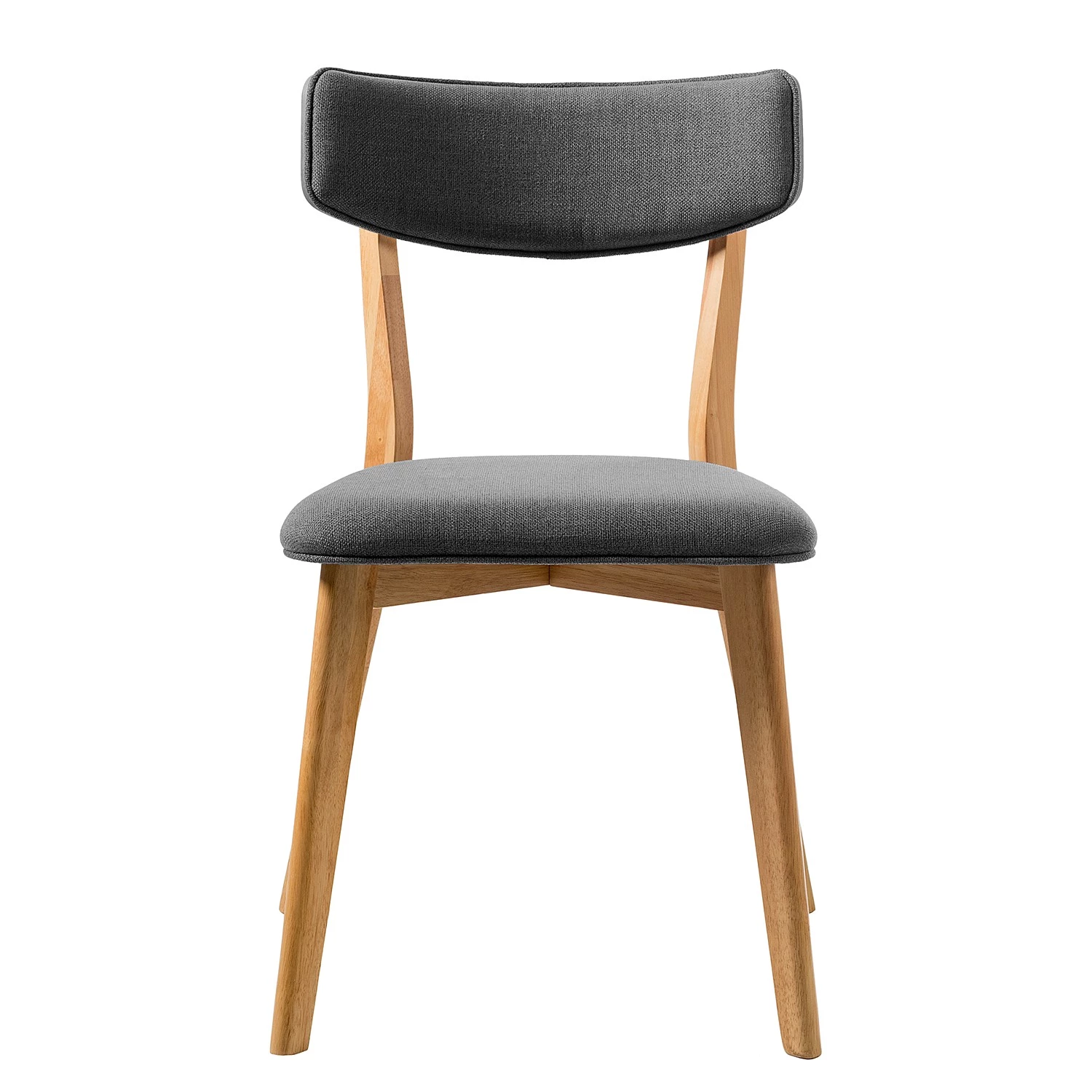 Mørteens Chaise Colson - Tissu / Hévéa massif - Gris foncé / Chêne - Lot de 4 4 Mørteens Chaise Colson - Tissu / Hévéa massif - Gris foncé / Chêne - Lot de 4 – Image 4