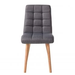 Mørteens Chaise capitonnée Doskie I - Tissu Zea: Gris foncé - Lot de 4 -Meubles de salle à manger Soldes Magasin 1000284200 210823 08535200186 DETAILS P000000001000284200
