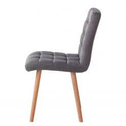 Mørteens Chaise capitonnée Doskie I - Tissu Zea: Gris foncé - Lot de 4 -Meubles de salle à manger Soldes Magasin 1000284200 210823 08535200187 DETAILS P000000001000284200