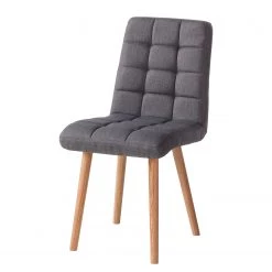 Mørteens Chaise capitonnée Doskie I - Tissu Zea: Gris foncé - Lot de 4 -Meubles de salle à manger Soldes Magasin 1000284200 210823 08535200196 DETAILS P000000001000284200