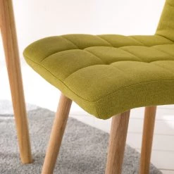 Mørteens Chaise capitonnée Doskie II - Lin / Chêne massif - Citron vert - Lot de 4 -Meubles de salle à manger Soldes Magasin 1000284205 210823 08535600243 DETAILS P000000001000284205