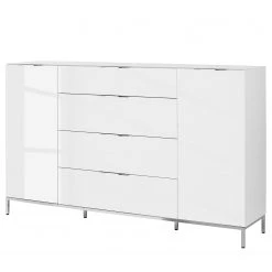 Maja Möbel Buffet Trend - Verre - Blanc brillant / Chrome