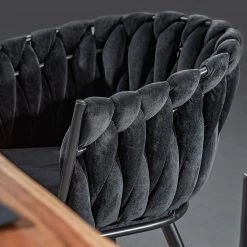 Jack & Alice Chaise à accoudoirs Feltham - Noir -Meubles de salle à manger Soldes Magasin 1000284292 220318 031 DETAILS P000000001000284292