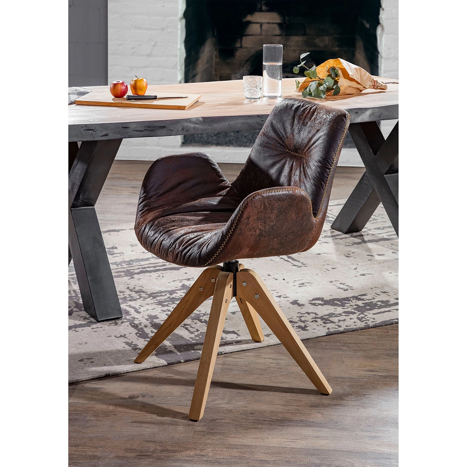 Red Living Chaise capitonnée Wilbur I - Marron vintage 3 Red Living Chaise capitonnée Wilbur I - Marron vintage – Image 3