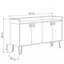 Loftscape Buffet Dalma - Blanc / Crème 7 Loftscape Buffet Dalma - Blanc / Crème -Meubles de salle à manger Soldes Magasin 1000284340 210809 06083200075 SKETCH DETAILS P000000001000284340 sketch